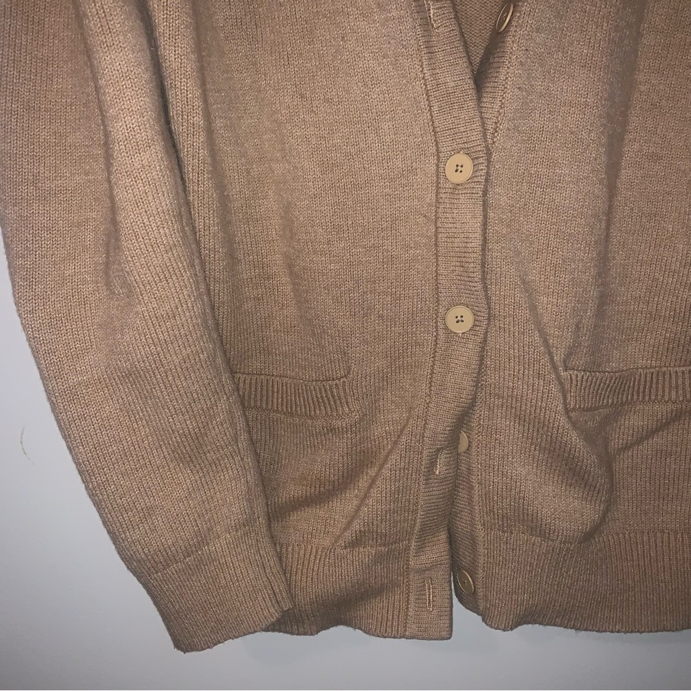 Five Button Wool Gap Patchwork Cardigan Sweater - image 4